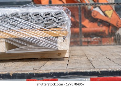 Metal Flashing Roofing Materials On Truck Bed For Delivery