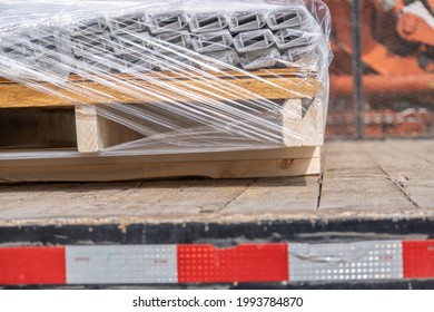 Metal Flashing Roofing Materials On Truck Bed For Delivery