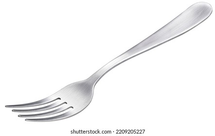 Metal fork isolated on white background, full depth of field