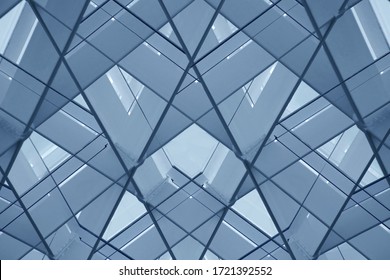 Metal framework. Reworked photo of structural glazing. Glass wall or ceiling structure. Abstract photo of modern architecture fragment with geometric pattern of polygons and triangles. - Powered by Shutterstock