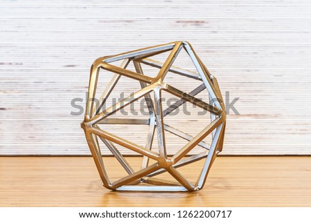 Metal Geometric Tabletop Sculpture