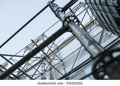 Metal Girder Extensive Scaffolding Providing Platforms For Stage Structure Support