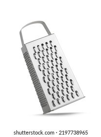 metal grater for vegetables on a white isolated background