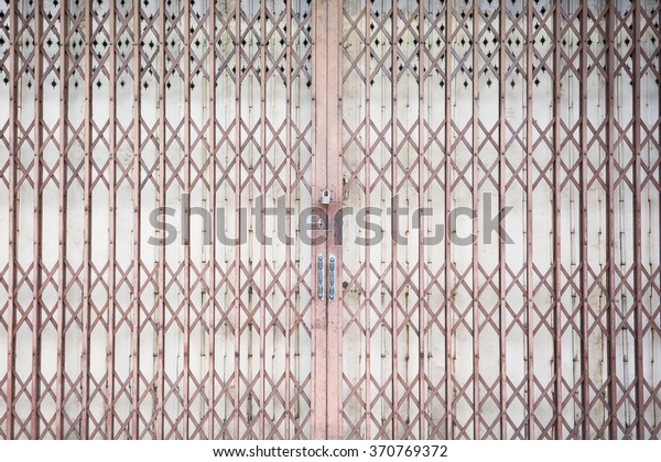 Metal Grille Sliding Door Pad Lock Stock Photo Edit Now 370769372