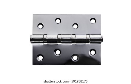 Metal Hinge For Door Isolated On White Background