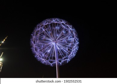 Metal illuminated dandelion in Dubai - Powered by Shutterstock