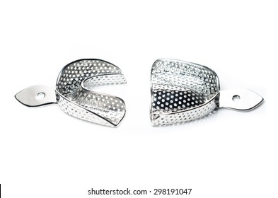 Metal Impression Tray Isolated On White Background