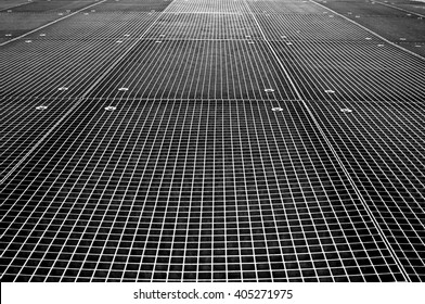 Metal Industrial Grid On The Floor