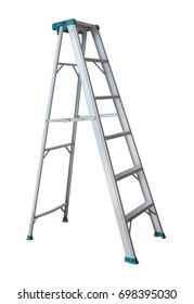 Metal Ladder Isolated On White Background.