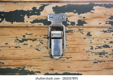 Metal Latch On A Wooden Box