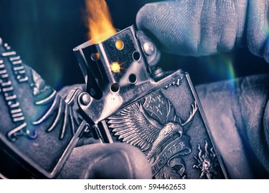 Metal Lighter In Hand