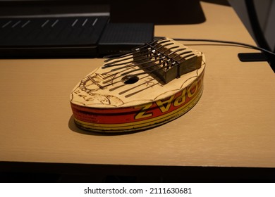 Metal Little Mbira Piano On Wooden Table