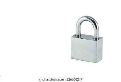 Metal Lock Isolated On White Background.