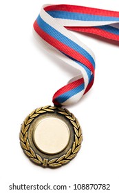 Metal Medal With Tricolor Ribbon