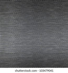 Metal Mesh Texture Background Over Brushed Metal Sheet