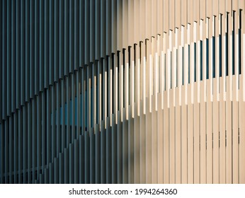 Metal pattern Architecture details Modern building facade shade lighting - Shutterstock ID 1994264360