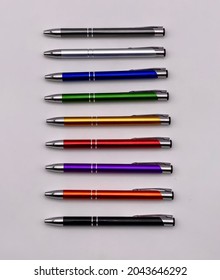 Metal Pens Of Different Colors Of The Same Model