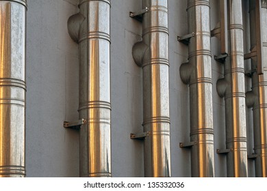 metal pipes of a ventilation system