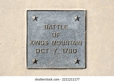 Metal Plaque Marking The Battle Of Kings Mountain On Oct. 7, 1780