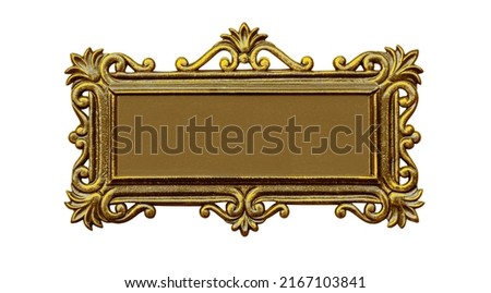 Metal plate with frame and grunge texture for your text.With Clipping path isolated on white