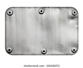 Metal Plate Isolated On White Background