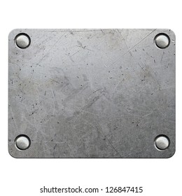 Metal Plate Isolated On White Background