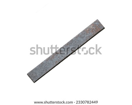 Metal plate or long ingot isolated on white background.