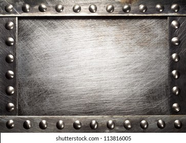 Metal Plate Texture With Rivets