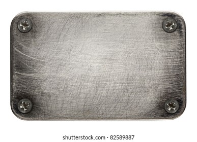 Metal Plate Texture With Screws.