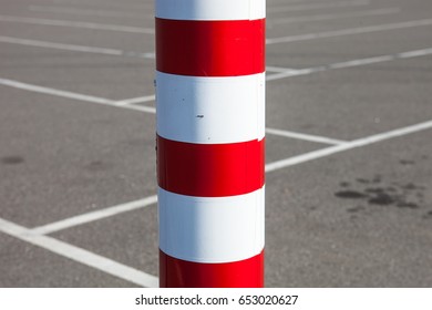 Iron Bollards Red White Going Over Stock Photo (Edit Now) 570652219