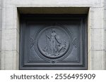 Metal relief of Helvetia: the national personification of Switze