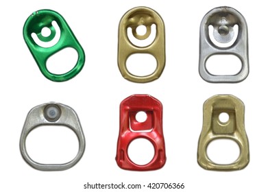 Metal ring pull can on white background