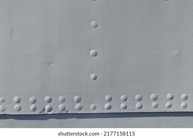 Metal Rivets Of An Old Battleship