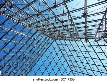 Metal Rooftop Structure With Glass From Musee Du Louvre