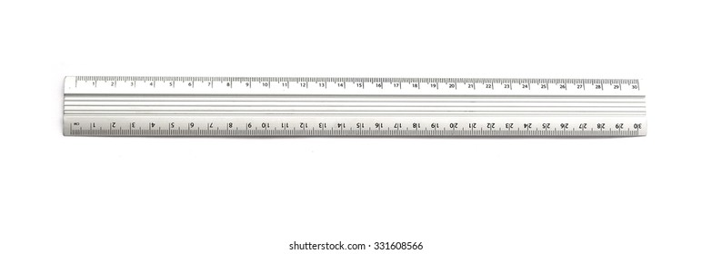 Metal Ruler Isolated On White