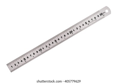 Metal Ruler Isolated On White Background Stock Photo 405779629 ...