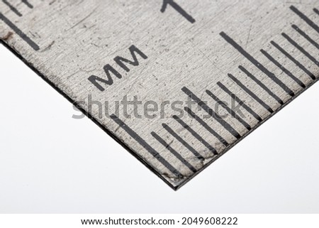 Metal ruler macro millimeter instrument
