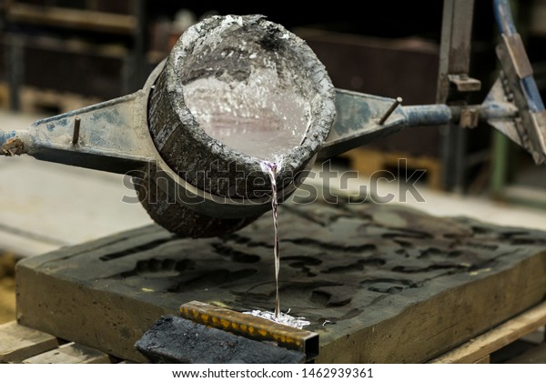 Metal Sand Casting Technique Pouring Molten Stock Photo (Edit Now