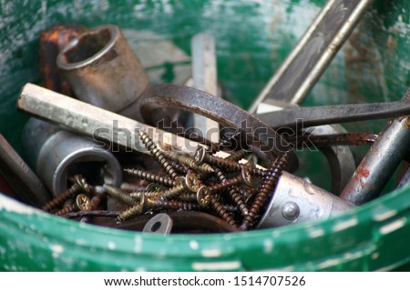 Metal scrap on a pile                      