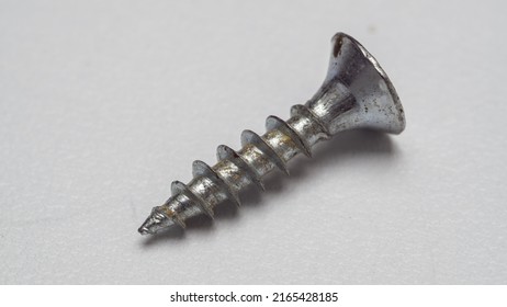 Metal Screw Isolated On White Background