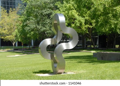 Metal Sculpture In A City Park