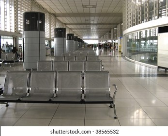 Metal Seats At Manila Airport Waiting Area