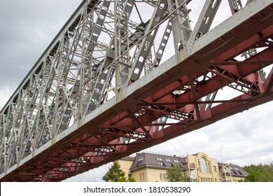 Metal section of the railway bridge. Railway Bridge. Fragment of the first railway bridge across the Ob River - Powered by Shutterstock