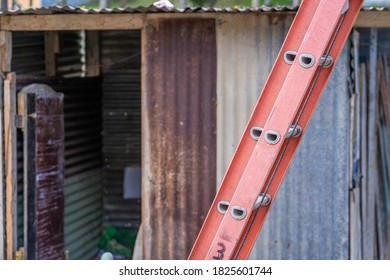 Metal Shack And Metal Ladder