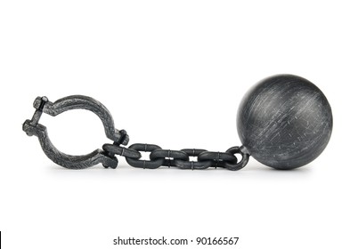 Metal Shackles Isolated On The White