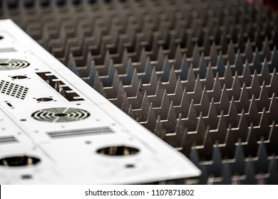 Metal Sheet On The Table Of Laser Cutting Machine