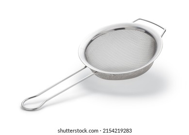 Metal Sieve Isolated On A White Background