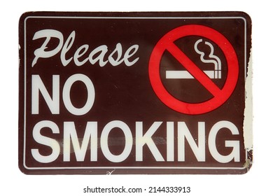 Metal Sign. Please NO SMOKING. No Smoking Sign. Metal Warning Sign. No Smoking. Warning Sign.  - Shutterstock ID 2144333913
