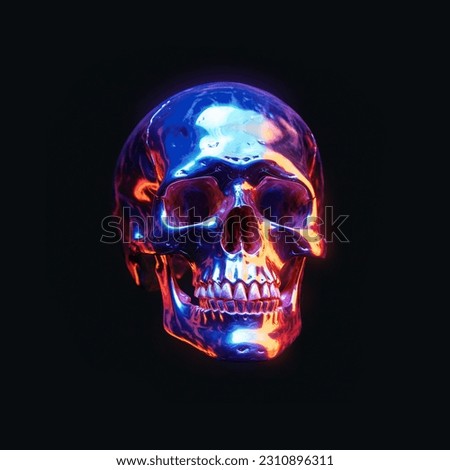 Metal skull in holographic colors