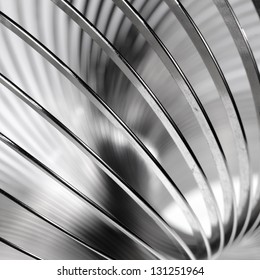 Metal slinky toy close-up